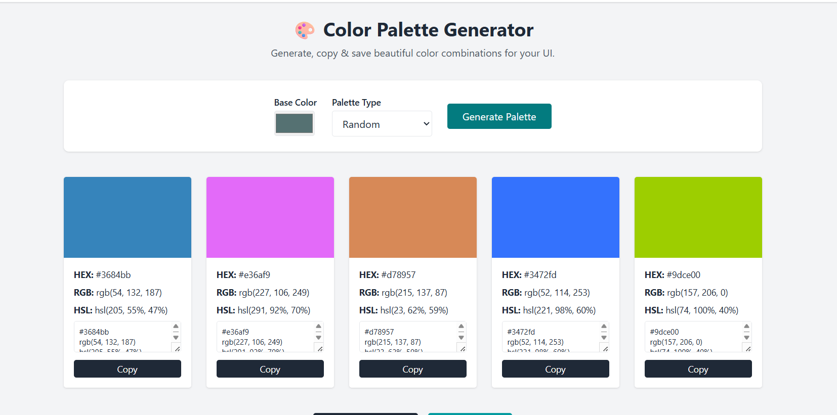 Color Palette Generator