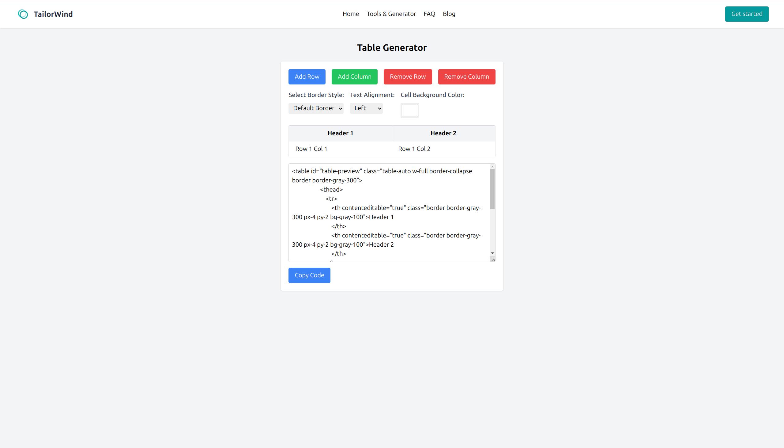 Table Generator